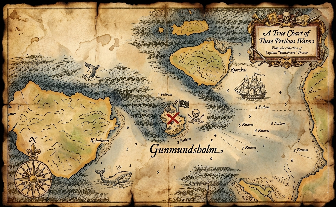 Pirate map of Gunmundsholm